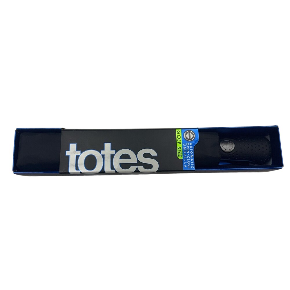 Totes Automatic Golf Umbrella XL Coverage Black Folding Water Repellent
